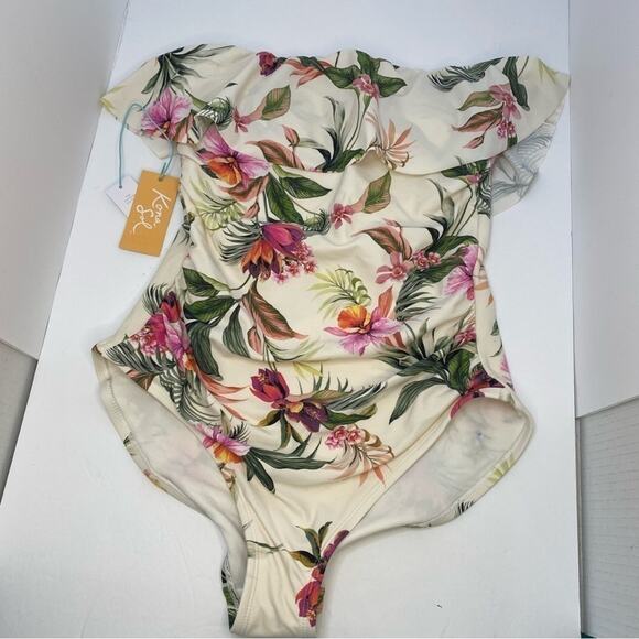Kona Sol One piece floral bathing suit NWT Size 4/6 - Picture 1 of 5